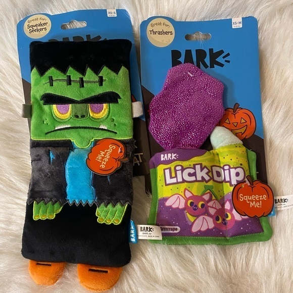 Bark Dog Toys Halloween Frankenstein And Lick Dip Bundle Lot Of‎ Two - Picture 1 of 7